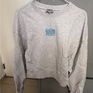 Marithe Francois Girbaud Light Gray Sweatshirt with Blue Logo Korean